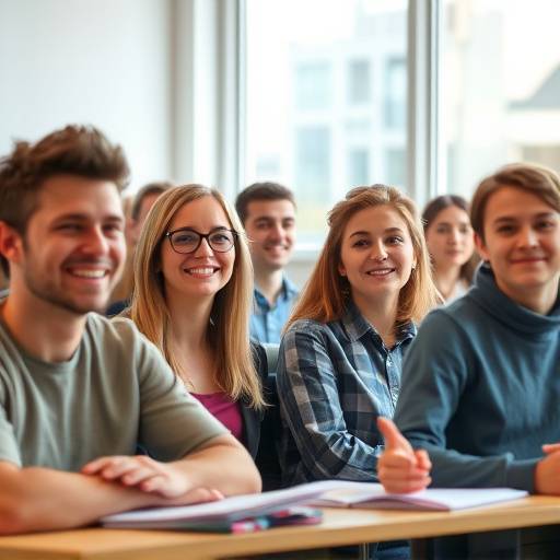 Estudiantes participando activamente en una clase de inglés avanzada