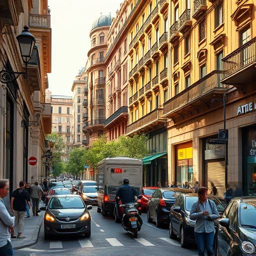Una vista de la concurrida Calle Balmes en Barcelona